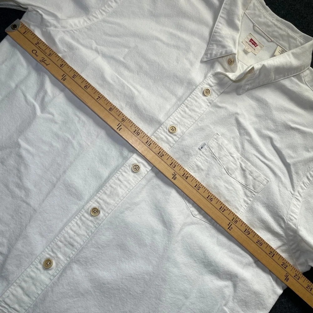 Levi's Button Down Shirt Mens XL White Good Japanese Selvedge Long Sleeve